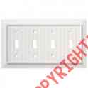 126361 Wall White Toggle Liberty Collection Quad Plate Beadboard Switch Hardware