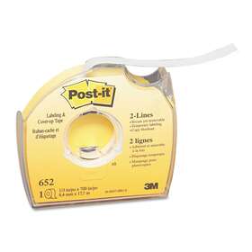 X700 3m 021200178443 Post-it Labeling And Cover-up Tape-white 1/3 Inch 652