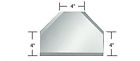 Bm2t4 4 Beveled " Mirror Glass 3 Sides Clear T-connector