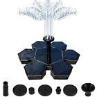 4336414135 Solar Birdbaths Fountain Pump Snowflake Shape Free Standing 653391821145