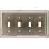 64169 Brainerd Brushed Wall Quad Satin Nickel Plates 4 Switch
