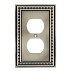 64776 Beaded Pewter Wall Satin Single Duplex Plate Brushed Brainerd