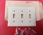 92073 3 Vintage Cover Nip Gang Hubbell Plastic Plate Ivory Wall Switch