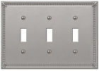 74tttbn Amerelle Brushed Imperial 3 Switchplate Bead Wallplate Toggle Nickel