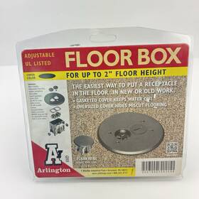 Arlington Flba101br Adjustable Floor Box Kit Black 1-gange Up 2 Inch Height