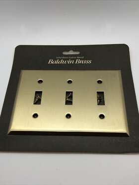 4770-060 Baldwin Hardware 4470-060 Brass Solid Satin Triple Switch Plate Cover 3 Toggle