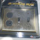30008-050 Bevel Toggle-2 Bronze Switch Brass Peerless Model Power Sq Combo Plate
