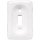 126460 Brainerd Hardware Plate Ceramic Single White Switch Wall