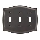 76tttvb Bronze Amerelle Aged Solid Brass Triple Toggle Wallplate Sonoma