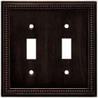 64409 Bronze Beaded Brainerd Wall Plate Cover Double Switch Venetian Outlet