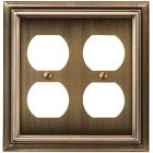 94ddbb Cast Metal Brushe... Wallplate 2 Amerelle Duplex Continental Outlet