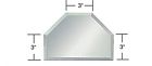 Bm4t3 Clear Glass Mirror Beveled Sides 3 T-connector " 6