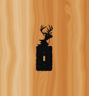 Deer6-1 Cover-clingermans Plate Whitetail Black Textured Switch Deer Poly