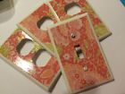 Sw887 Cover Pc Light Floral Electrical Set Outlet Pinkish 4 Switch -