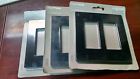 Cw-2-bl Wallplate 3 Black 2-gang Lot Gloss Finish Lutron