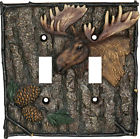 Decor 614 Double Light Cover Moose Toggle Outdoors Country Wall Switch Plate