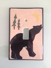 Decor Up. Cabin Light Bear Pine Trees Fired Ceramic Black - Switch