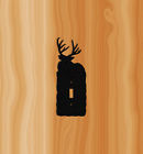 Deer7-1 Deer Cover-clingermans Poly Switch Plate Black Textured Whitetail