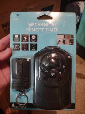 Tm-016a Eco Plugs Mechanical Outdoor Remote Timer 2 Grounded Outlets Up To 100ft