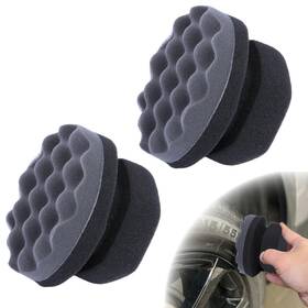 Ecocstm Ecocstm-tsap-01 2 Pcs Tire Shine Applicator Pad Hex Grip Dressing Reusable