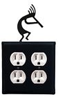Eoo-56 Electrical Kokopelli Southwest Double Black Covers Wrought Outlet Iron Decor