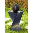 F815 Hisen Solar Panel Power Water Pump Fountain With Led Twisted Design Garden Outdoor 636160182845
