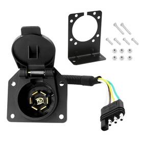 Feiandengus Fusjw2936 4 Pin To 7 Way Adapter Trailer Kit With Mounting Bracket Flat