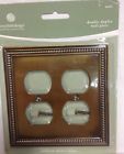 64767 Fields Antique Brass Duplex Plate Betsy Design Tumbled Double Owall