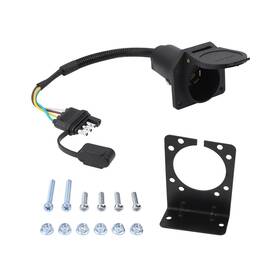 Gzztores Tl5864-abc 4 Pin To 7 Trailer Adapter Way Flat Round Blade Plug Wiring