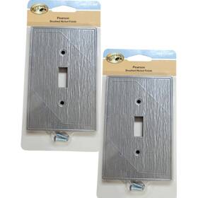 Hampton Bay 804594131573 Two 2 Light Switch Covers Pearson Brushed Nickel Finish 1 Toggle