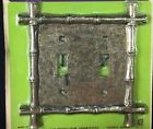 I-599 599 Deco Edmar Toggle Nos 1 Plate Brass Light Double Switch Cover Bamboo