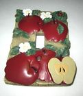 Int Apples 3d Electric 1 Plate Transfar Toggle Ceramic Vtg Wall Cover