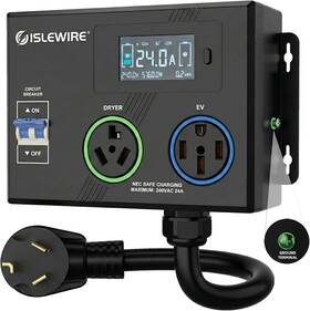 Islewire Isle-sps-lv05 Smart Dryer Nema Splitter For Ev And 240v Auto Power Switch Outlet