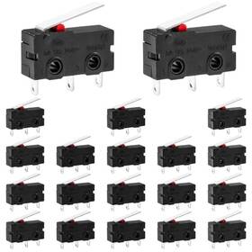 3p-2p-short Juasky 20pcs Micro Limit Switch Short Straight Hinge Lever Arm 1no 1nc