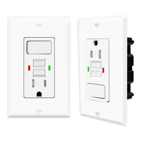Krynto Kg-sw-gfci-15a-2pk-new Gfci Outlet With Light Switch 15 Amp 2 15a And