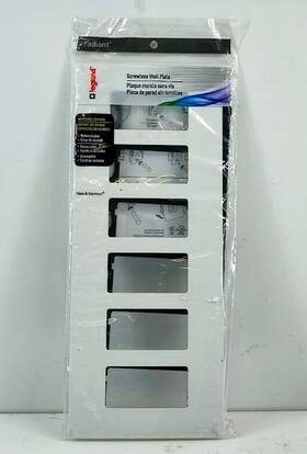 1-plate Legrand Rwp266w Radiant 6-gang Decorator Rocker Screwless Wall White
