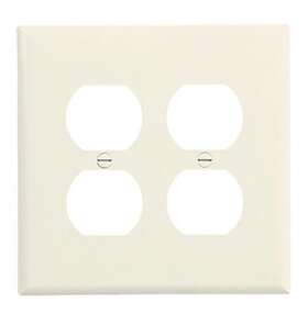 010-0pj82-00t Leviton Midsize Duplex Wallplate 2 Gang 0.375 Inch Light Almond
