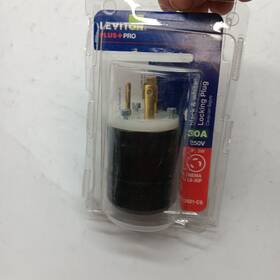Leviton 078477842812 Locking Plug 30 Amp 250 Volt Industrial Grade 2621 Black And White