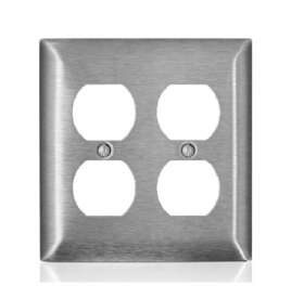 0sl82-000 Leviton C-series Duplex Wall Plate Metal