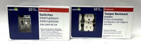 Leviton M56-rs115-2tm Usa Made Lot 10ea Switches 15a-120v Outlets 15a-125v Light Almond