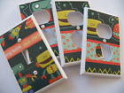 Sw252 - Light 4 Space Switch Electrical Cover Set Green Outlet Robot Pc