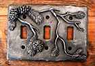 Pc3-s-p Lodge Pewter Hardware Pine Pc3-- Rustic Switch Cone Montana Light Plate