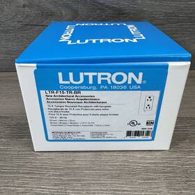 Lutron Ltr-f15-tr-br 15a Tamper-resistant Duplex Receptacle In Brown
