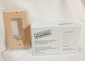 Maintenance Warehouse 336036 10pk Box Wall Plate 1-gang Switch Cover - New