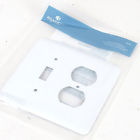 64363 Outlet White Duplex Switch Plate- Wall Brainerd Stamped Single