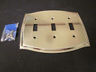 Oval American Switch Cover Brass Hardware 3 Solid Tack Triple Gang Plate Hdwe