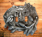 P2-pp2bird Cabin Hardware Rustic Plate Pewter Pineconew Hand Lightswitch Poured