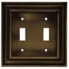 64732 Plate Brass Double Wall Brainerd Switch Rustic Tumbled Edges Antique