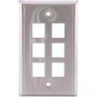 Ssf16 Plate 6port Ss Hubbell Wall -