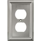 40308 Plate Wall Nickel Ge Finish Duplex Receptacle Brushed Metallic